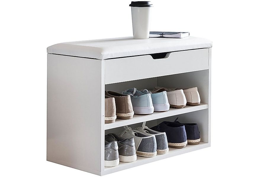 Wohnling Schuhbank WL5.261 weiß Garderobenbank Holz Flurbank Schuhtruhe Sch günstig online kaufen