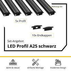 tktrading24 LED-Stripe-Profil 5x A25 LED Profil günstig online kaufen