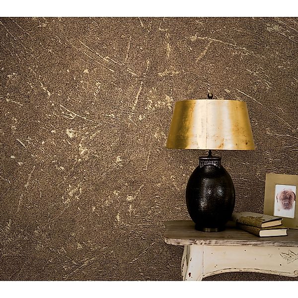 Marburg Vliestapete Vintage Deluxe Betonoptik Gold FSC® günstig online kaufen