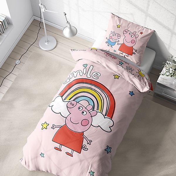 MTOnlinehandel Kinderbettwäsche Peppa Smile, 135x200 + günstig online kaufen