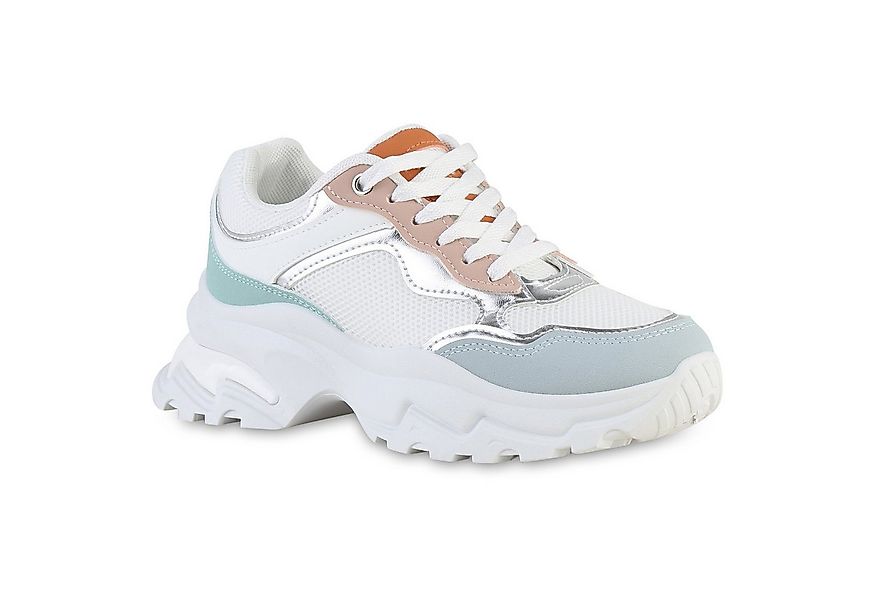 VAN HILL 841536 Plateausneaker Damen Plateau Sneaker Schnürer Metallic Prof günstig online kaufen