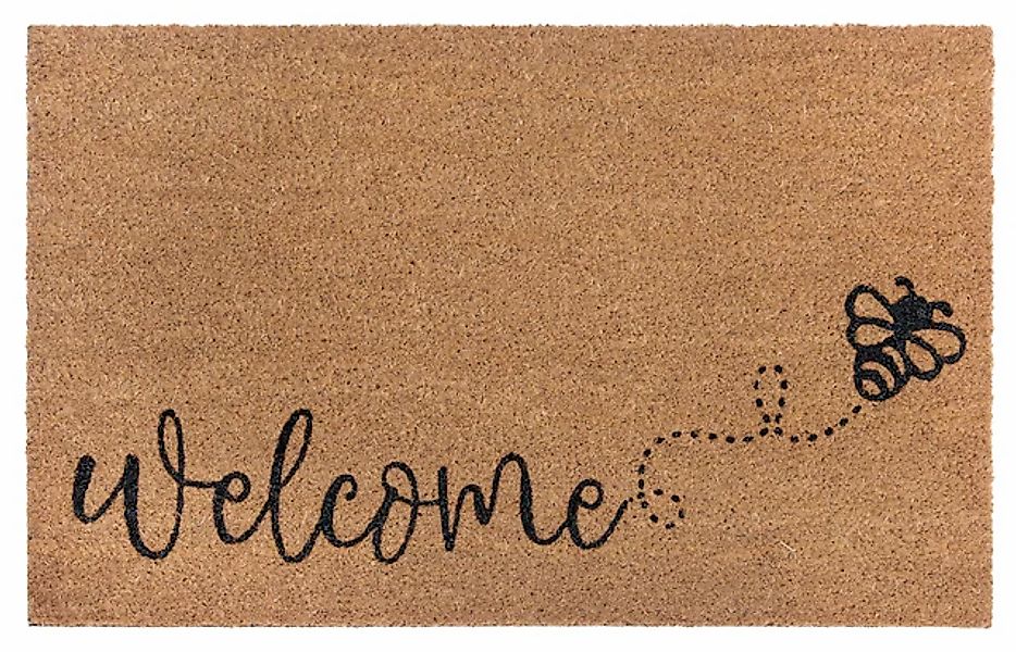 HANSE Home Fußmatte »Kokos Bee Welcome, Türmatte«, rechteckig, 15 mm Höhe, günstig online kaufen