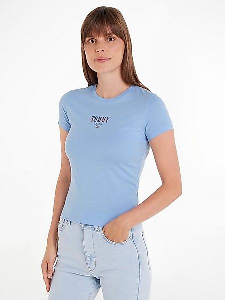 Tommy Jeans Rundhalsshirt Rib Slim Essential Logo Rippshirt, feines Jersey günstig online kaufen