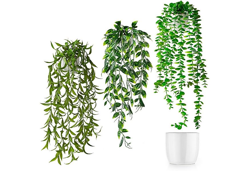 Kunstpflanze Künstliche hängepflanzen im Keramiktopf, Kunstpflanze hängend günstig online kaufen
