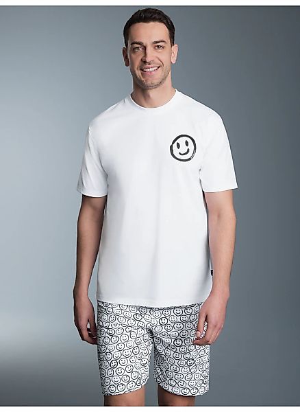 Trigema Schlafanzug "TRIGEMA Kurzer Schlafanzug in fröhlichem Smiley-Design günstig online kaufen