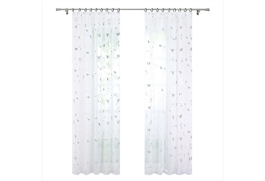 Joyswahl Gardine (1 St), Kräuselband, transparent, Schmetterlinge Dekoschal günstig online kaufen