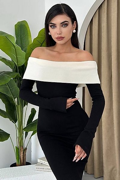 WOMAN VISION Minikleid Langes Kleid im Bleistift-Schnitt mit langen Ärmeln günstig online kaufen