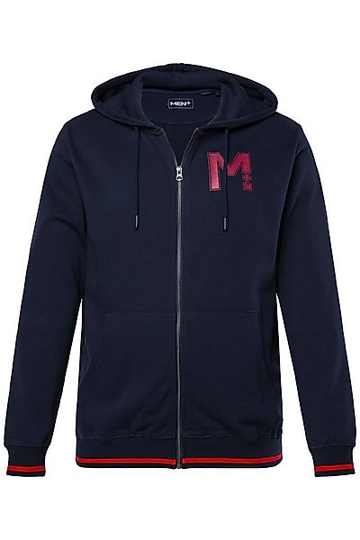 Men Plus Fleecejacke Sweatjacke Kapuze Brustprint günstig online kaufen