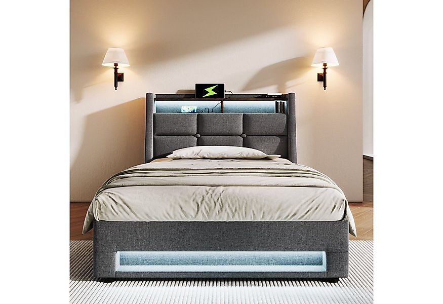 HAUSS SPOLE Polsterbett Polsterbett hydraulisches Einzelbett Funktionsbett günstig online kaufen