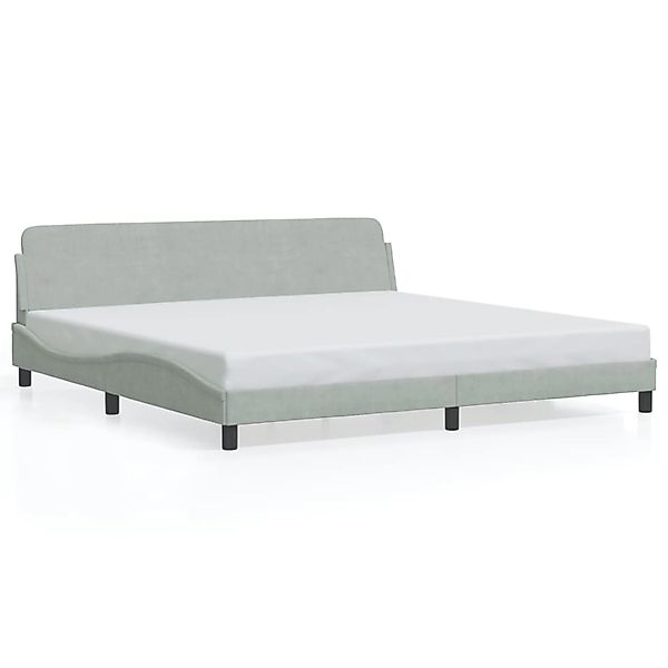 vidaXL Bettgestell Dover Hellgrau 200x200 cm Samt 373252 günstig online kaufen