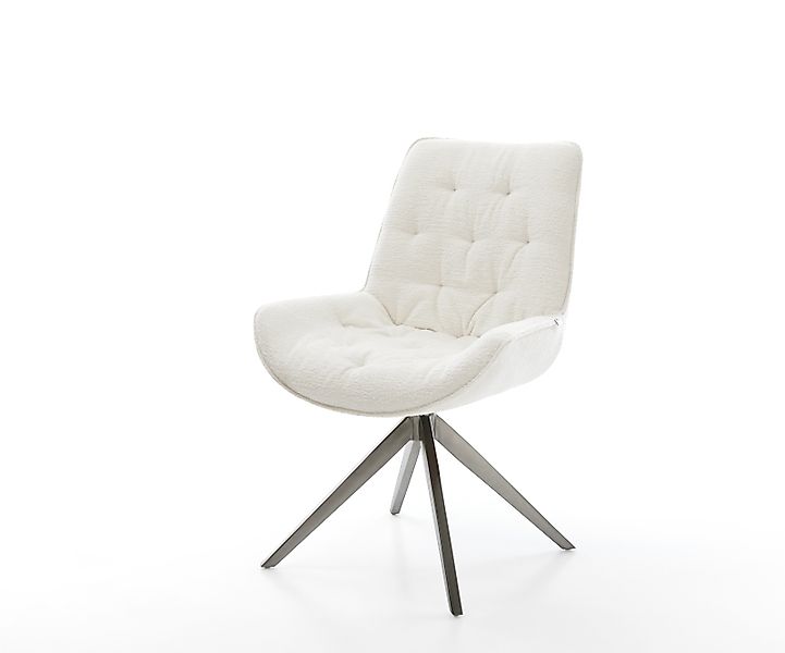Drehstuhl Taimi-Flex Bouclé Soft Beige Kreuzgestell breit Graphit 360° dreh günstig online kaufen