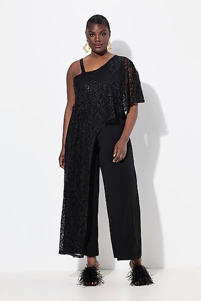 Ulla Popken Funktionshose Jumpsuit Spitzen-Überwurf weites günstig online kaufen
