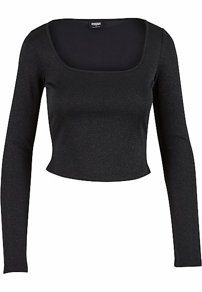 URBAN CLASSICS T-Shirt "Urban Classics Ladies Glitter Square Neck Longsleev günstig online kaufen