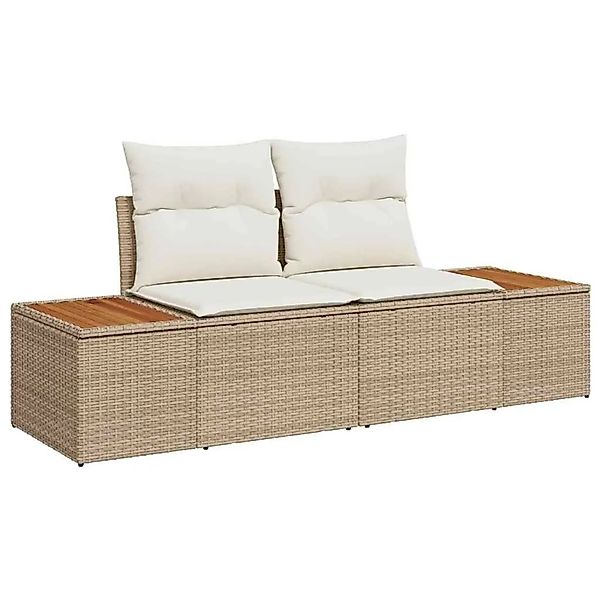 vidaXL Gartensofa Beige 184 x 62 x 85cm Poly-Rattan 42006821 günstig online kaufen