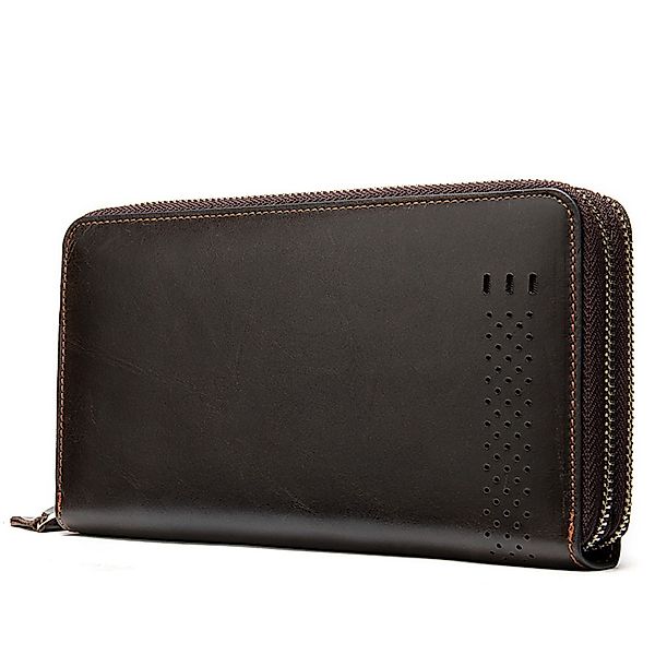 YUBRO-STUDIO Clutch Herren Geldbörse Echtleder Reißverschluss günstig online kaufen