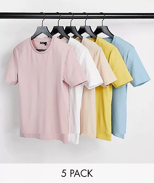 ASOS DESIGN – Muskel-T-Shirts aus Bio-Baumwolle mit Rundhalsausschnitt im 5 günstig online kaufen