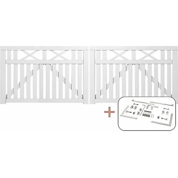 Doppeltor Vinesse Nadelholz Weiß 300 cm x 98 cm günstig online kaufen