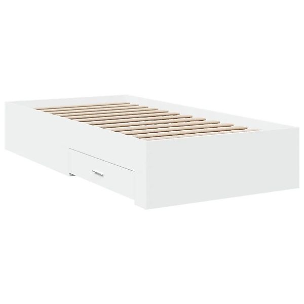 vidaXL Bettgestell mit Schubladen Weiß 75x190 cm Holzwerkstoff 3280440 günstig online kaufen