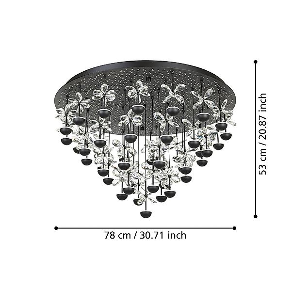 EGLO Stars Of Light LED-Deckenlampe Pianopoli schwarz Ø 78cm günstig online kaufen