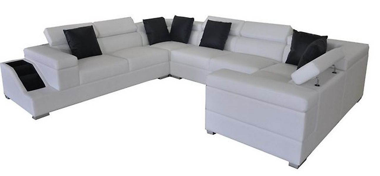 Xlmoebel Sofa Modernes Ledersofa in U-Form mit Eckteil und zeitgemäßem Desi günstig online kaufen