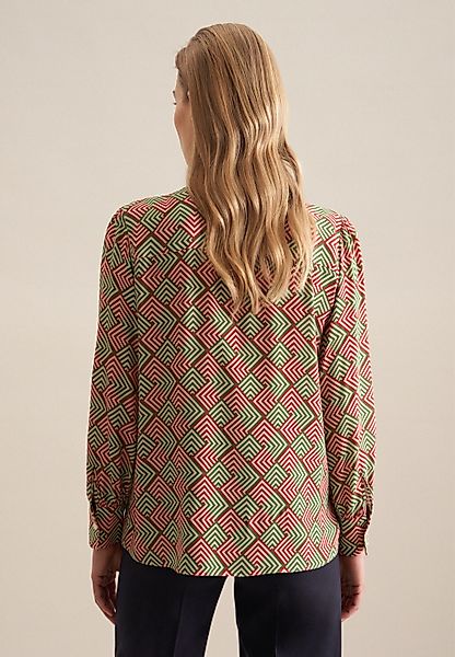 seidensticker Hemdbluse "Schwarze Rose", Langarm Kragen Geometrische Muster günstig online kaufen
