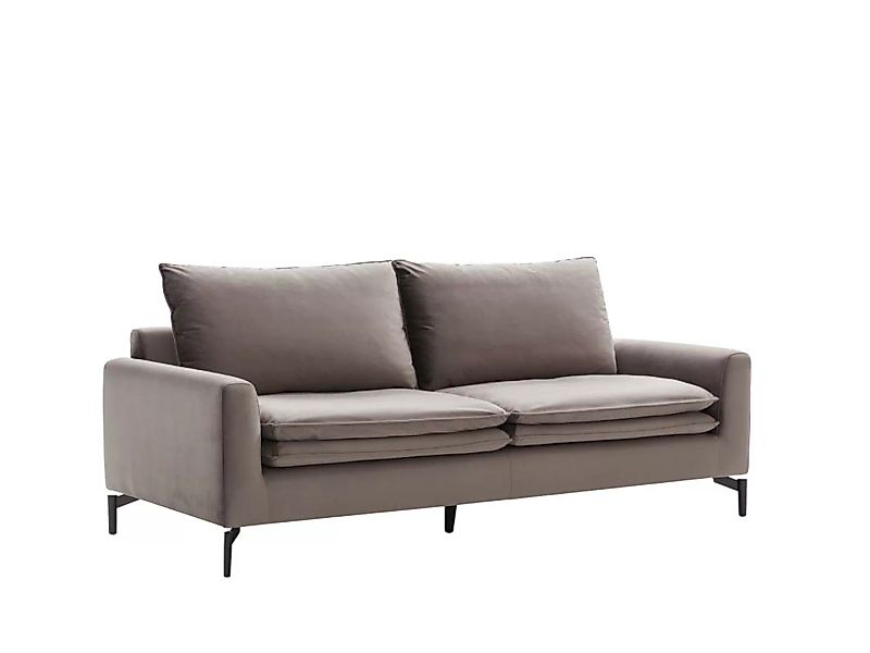 Sofa 3-Sitzer - Samt - Taupe - ISENA günstig online kaufen