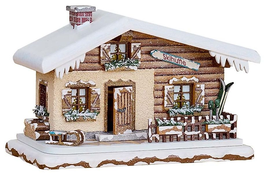 Original Hubrig (Hubrig Volkskunst GmbH) Dekofigur Winterkinder Haus Skihüt günstig online kaufen