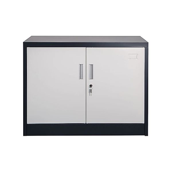 Jet-Line Stahlschrank Saratow in Anthrazit-Weiß 68 x 40 x 90 cm mit Abschli günstig online kaufen