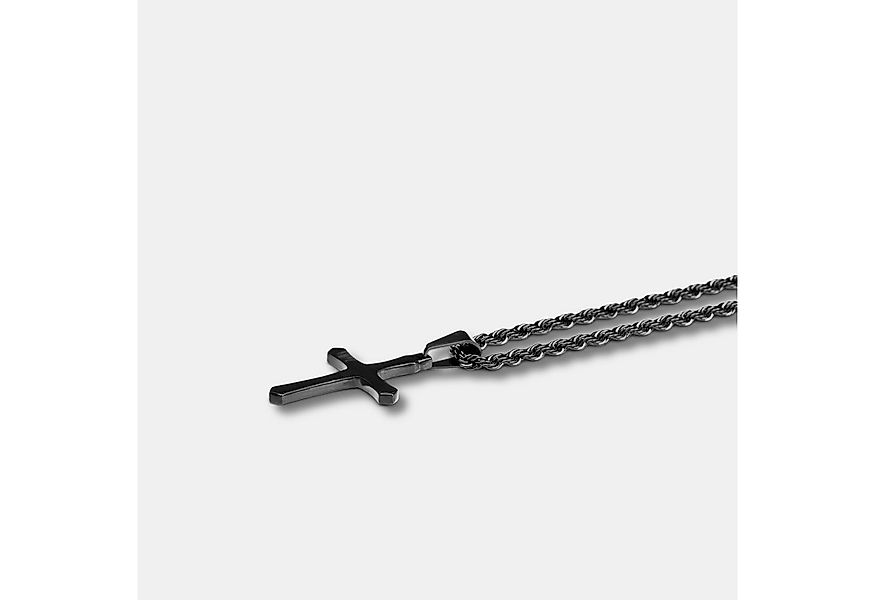 CRBNCNCPT Kette mit Anhänger Carbon Kreuz Anhänger mit schwarzer Edelstahl günstig online kaufen
