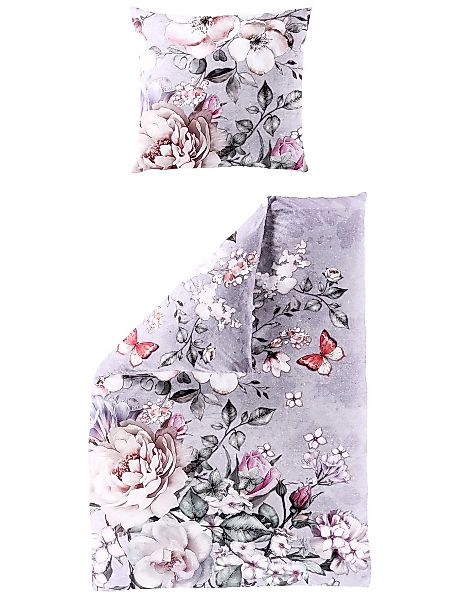 JACK Bettwäsche 135x200cm Digitaldruck Blüten Schmetterling günstig online kaufen
