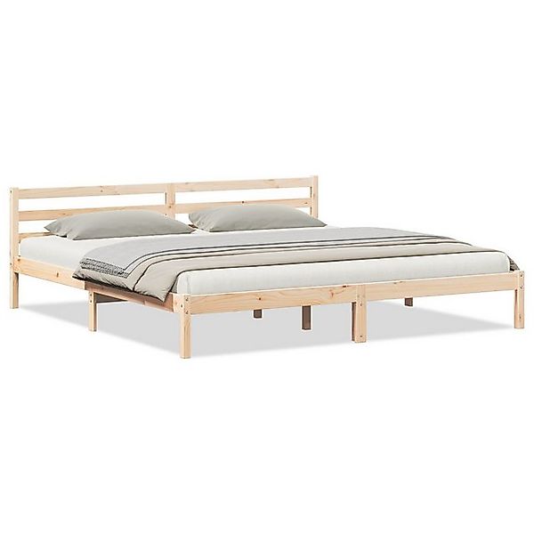 vidaXL Bett Bettgestell mit Kopfteil 200x210 cm Massivholz Kiefer (1-tlg) günstig online kaufen