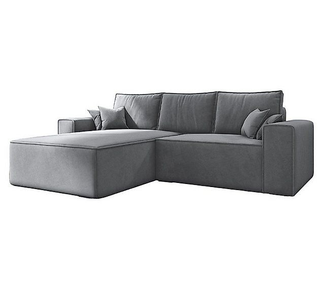 MOEBLO Ecksofa ERNO II, L-förmiges Schlafsofa aus Samtstoff mit Bettkasten günstig online kaufen