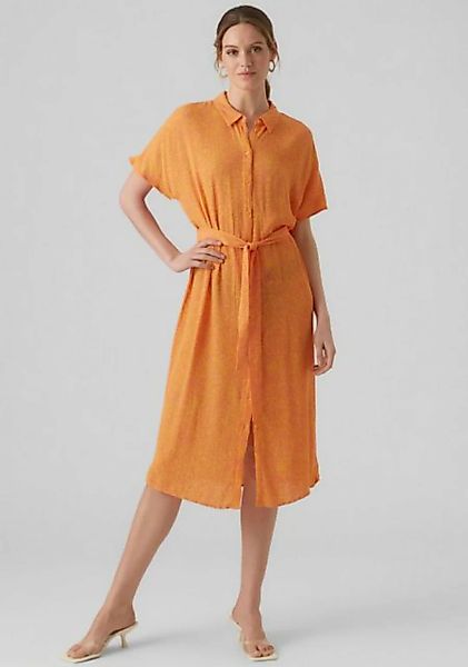Vero Moda Hemdblusenkleid VMMENNY SS CALF SHIRT DRESS WVN GA günstig online kaufen
