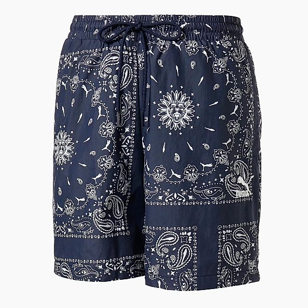 PUMA OB Herren Gewebte Shorts | Mit Abstract Muster | Blau | Größe: S günstig online kaufen
