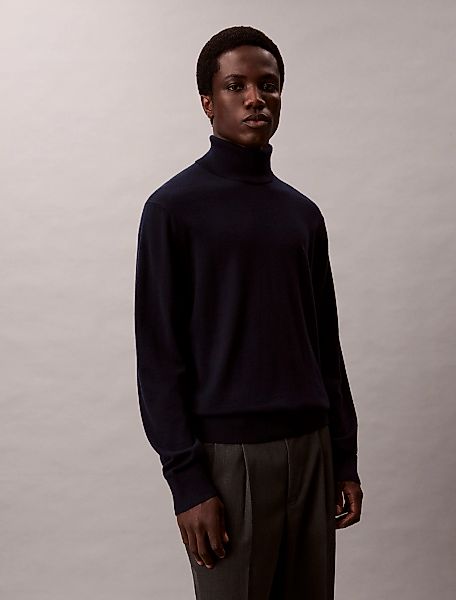 Calvin Klein Rollkragenpullover "LS 100% MERINO T-NECK 14GG", Mit Rundhalsa günstig online kaufen