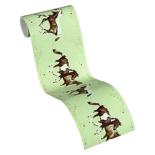 A.S. Création Tapetenbordüre Tiere Creme-Beige Braun und Dunkelviolett 0,13 günstig online kaufen
