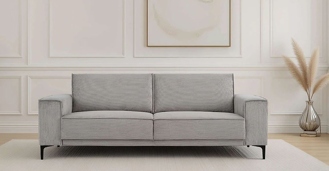 PLACES OF STYLE 3-Sitzer "3er Sofa Oland, Struktur, Flachgewebe, Luxus-Micr günstig online kaufen