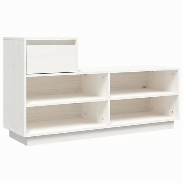 furnicato Schuhschrank Schuhregal Weiß 110x34x61 cm Massivholz Kiefer (1-St günstig online kaufen