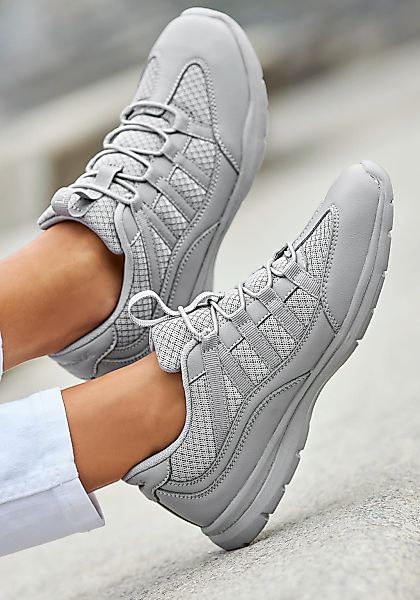 LASCANA Sneaker, Slip-On Freizeitschuh, Halbschuh mit elastischen Schnürbän günstig online kaufen