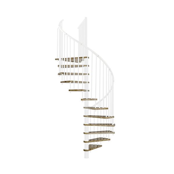 Minka Spindeltreppe Spiral Effect Ø 120 cm Eiche Weiß Raumhöhe bis 305 cm günstig online kaufen