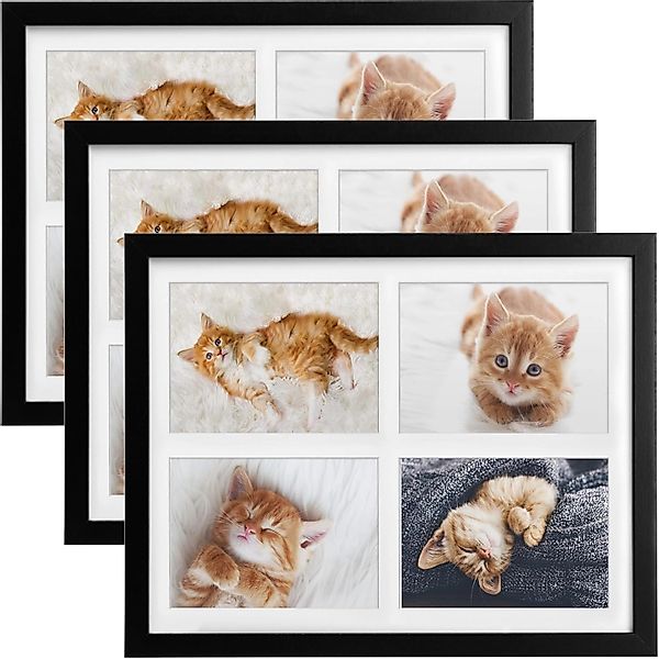Bomoe Galeria Bilderrahmen 4 Bilder 10x15cm Schwarz 3tlg günstig online kaufen