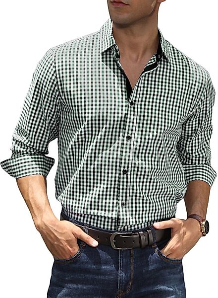 JMIERR Karohemd Herren Hemd Kariertes Freizeithemd günstig online kaufen
