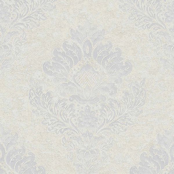 Livingwalls Tapete Barockmuster Weiß Silber und Grau 53 cm x 10,05 m AS-379 günstig online kaufen