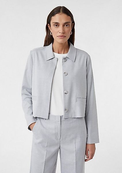 comma Jackenblazer Indoor-Jacke Kurze Jacke mit Hemdkragen und verdeckter K günstig online kaufen