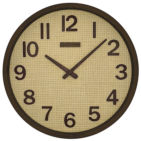 Holzwerk Funkwanduhr BOHO Ratten Designer Funk günstig online kaufen