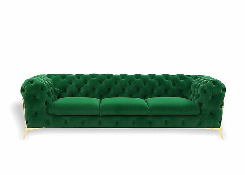 Xlmoebel Sofa Dreisitzer Ledersofa mit Design-Elementen und Chesterfield-St günstig online kaufen