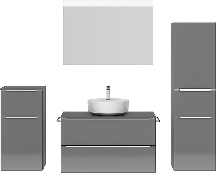 nobilia Badmöbel-Set "Alvene", (4 St., vormontiert, mit Soft-Close), Hochgl günstig online kaufen