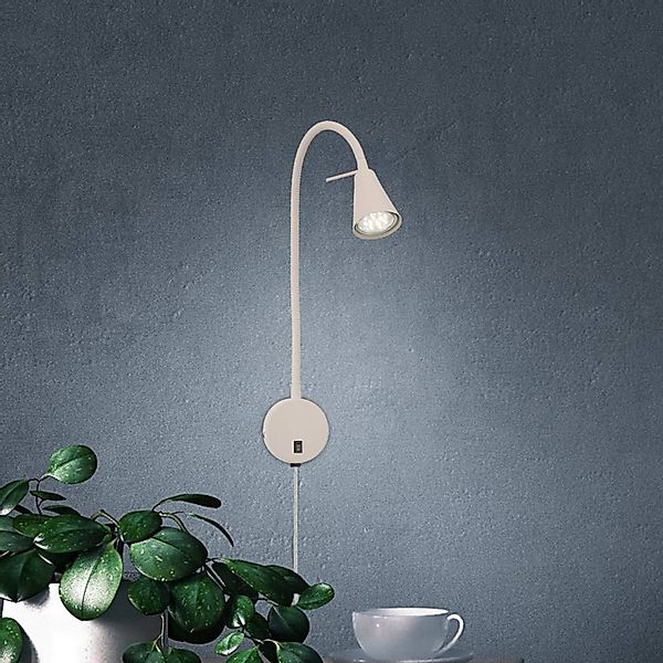 LED-Wandleuchte Tusa, beige, Metall, 45cm, Flexarm, GU10 günstig online kaufen