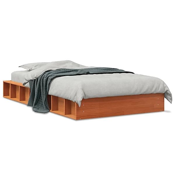 vidaXL Massivholzbett ohne Matratze Wachsbraun 90x200 Kiefernholz 844431 günstig online kaufen