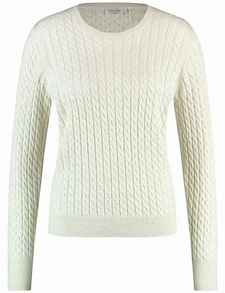 GERRY WEBER Rundhalspullover Nachhaltiger Strickpullover mit Zopfmuster günstig online kaufen